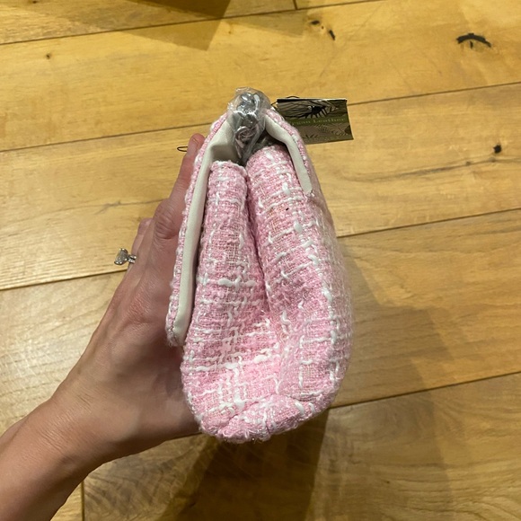 Badgley Mischka pink tweed crossbody purse - Picture 6 of 14